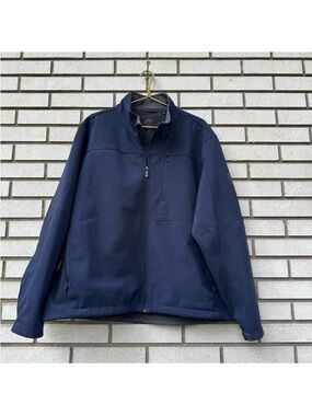 TUMI T-Tech Navy Blue Softshell Jacket XXL TT-0012 Zip Pockets Performance